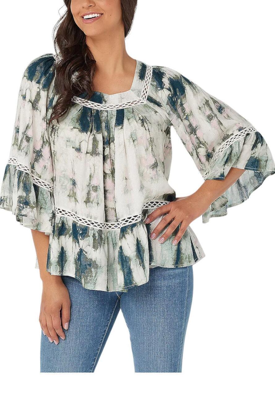 Haute Hippie Tribe Women's Ivy 3/4 Sleeve Blouse Pastel Tiedye - Regular